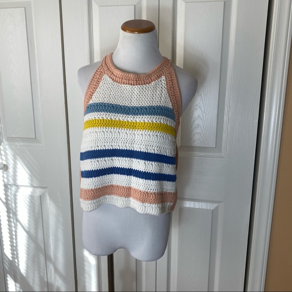 BCBGeneration Crochet Striped Multi Color Tank Top - Picture 5 of 11